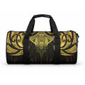 New Zealand Aotearoa Duffle Bag Maori Manta Ray Moko Gold