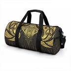 New Zealand Aotearoa Duffle Bag Maori Manta Ray Moko Gold