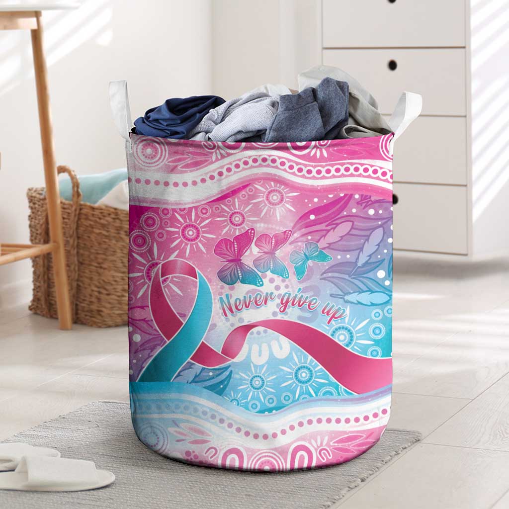 Australia Hereditary Cancer Awareness Laundry Basket Never Give Up
