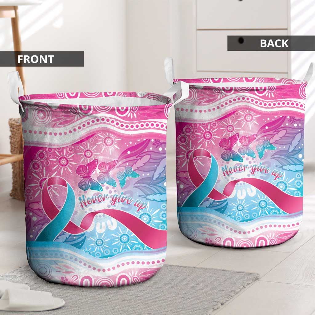 Australia Hereditary Cancer Awareness Laundry Basket Never Give Up