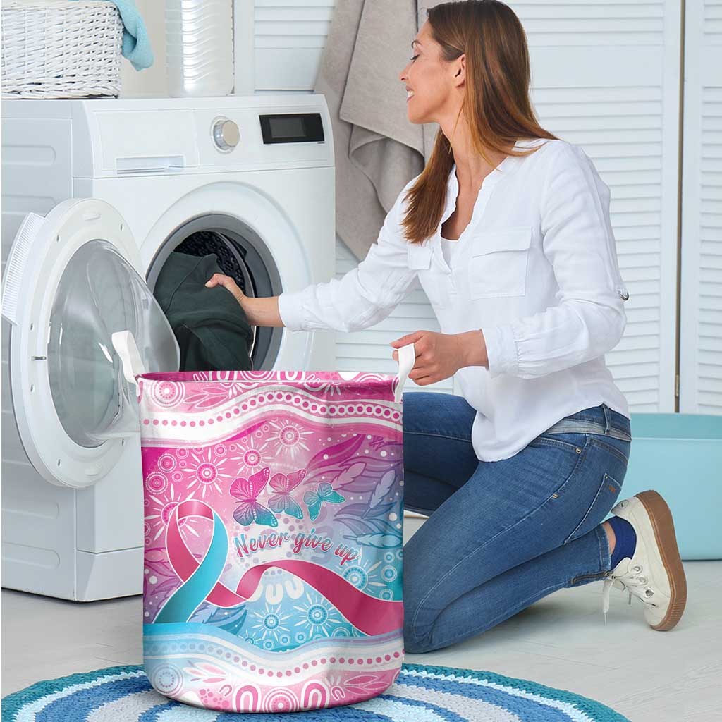 Australia Hereditary Cancer Awareness Laundry Basket Never Give Up