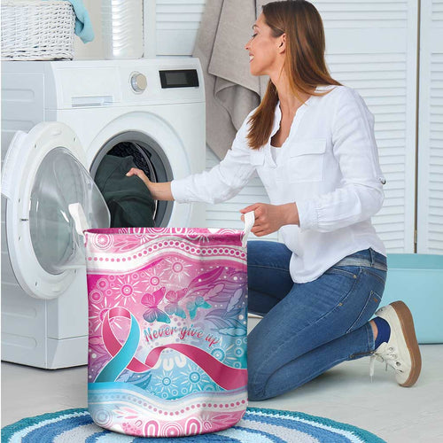 Australia Hereditary Cancer Awareness Laundry Basket Never Give Up