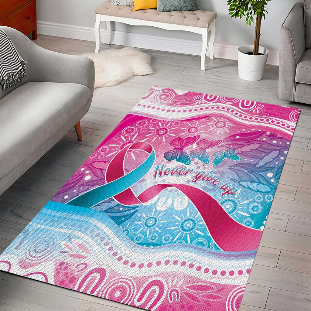 Australia Hereditary Cancer Awareness Area Rug Never Give Up
