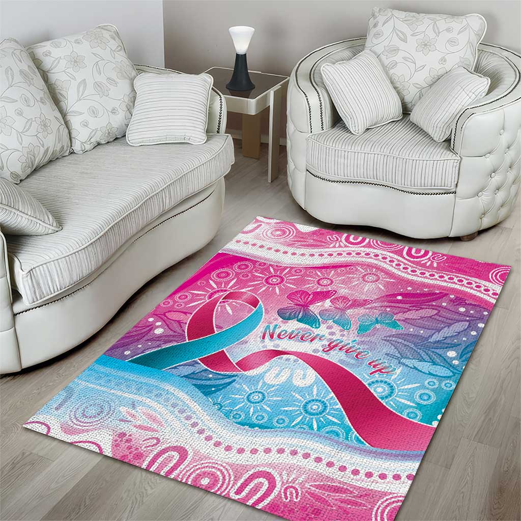 Australia Hereditary Cancer Awareness Area Rug Never Give Up
