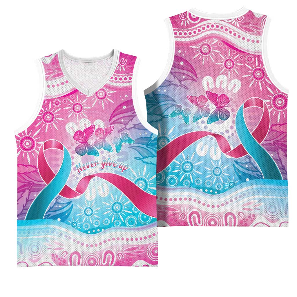 Australia Hereditary Cancer Awareness Basketball Jersey Never Give Up