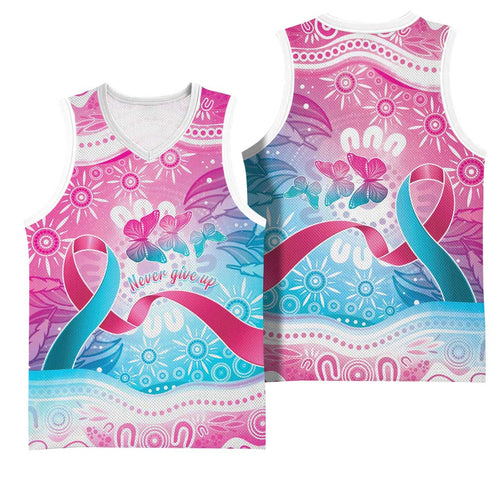 Australia Hereditary Cancer Awareness Basketball Jersey Never Give Up
