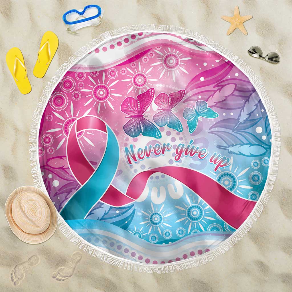 Australia Hereditary Cancer Awareness Beach Blanket Never Give Up