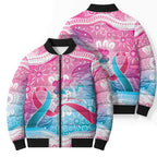 Australia Hereditary Cancer Awareness Bomber Puffer Jacket Never Give Up
