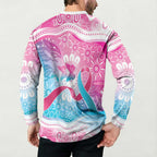 Australia Hereditary Cancer Awareness Button Sweatshirt Never Give Up