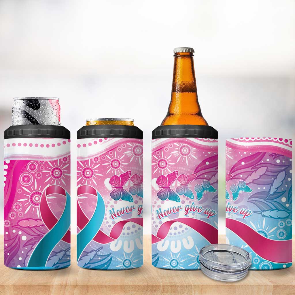 Australia Hereditary Cancer Awareness 4 in 1 Can Cooler Tumbler Never Give Up