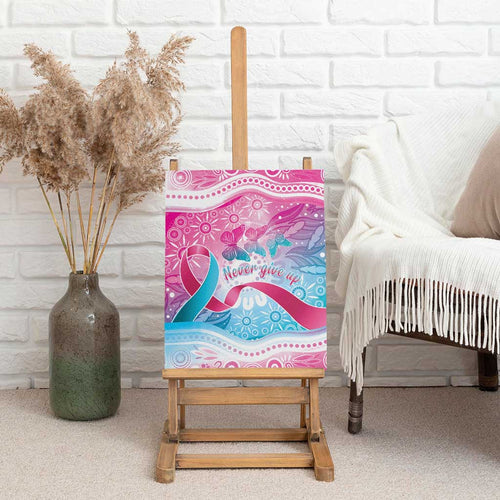 Australia Hereditary Cancer Awareness Canvas Wall Art Never Give Up