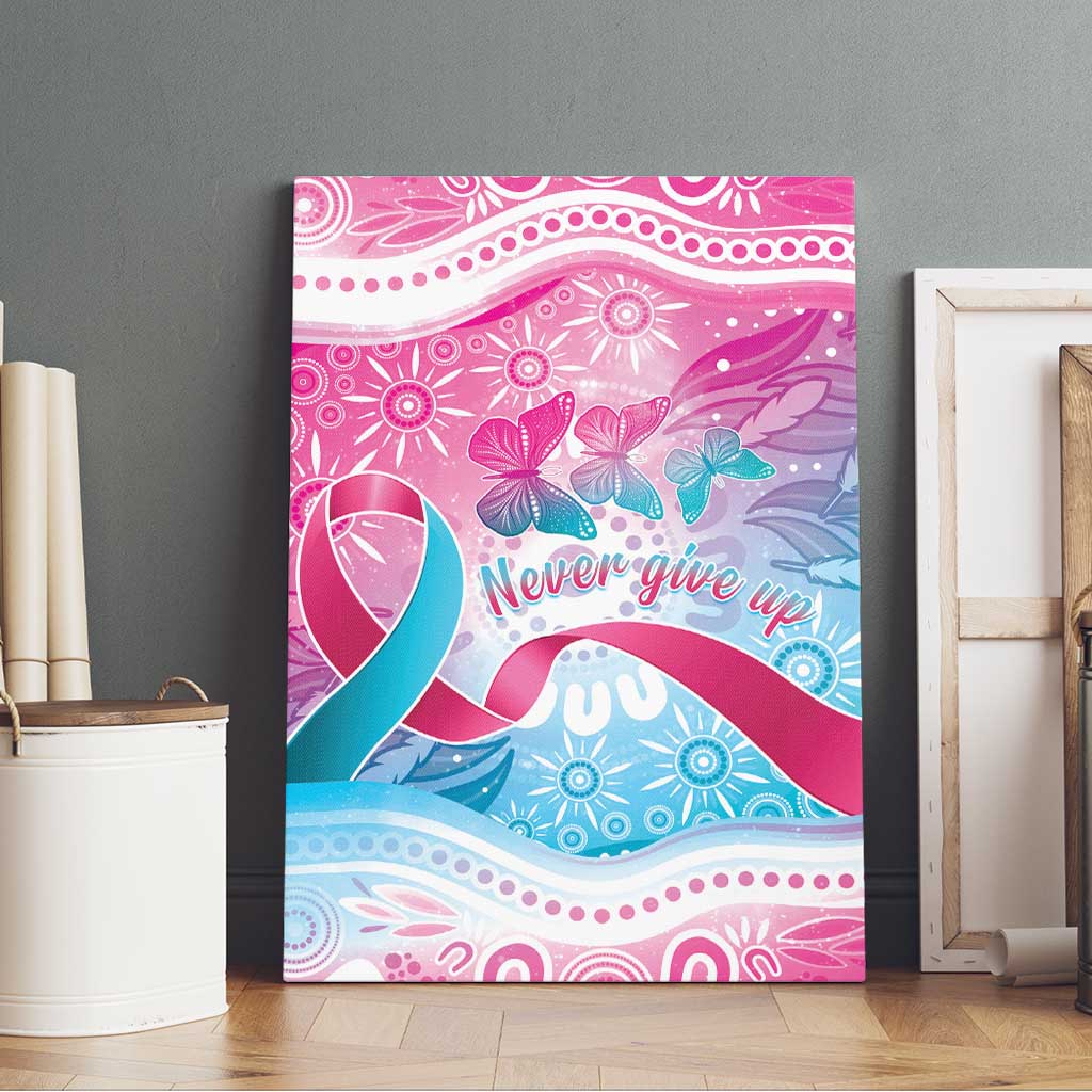 Australia Hereditary Cancer Awareness Canvas Wall Art Never Give Up