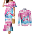 Australia Hereditary Cancer Awareness Couples Matching Mermaid Dress and Long Sleeve Button Shirt Never Give Up