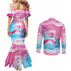 Australia Hereditary Cancer Awareness Couples Matching Mermaid Dress and Long Sleeve Button Shirt Never Give Up