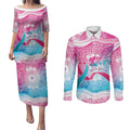 Australia Hereditary Cancer Awareness Couples Matching Puletasi and Long Sleeve Button Shirt Never Give Up