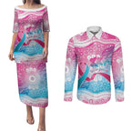 Australia Hereditary Cancer Awareness Couples Matching Puletasi and Long Sleeve Button Shirt Never Give Up