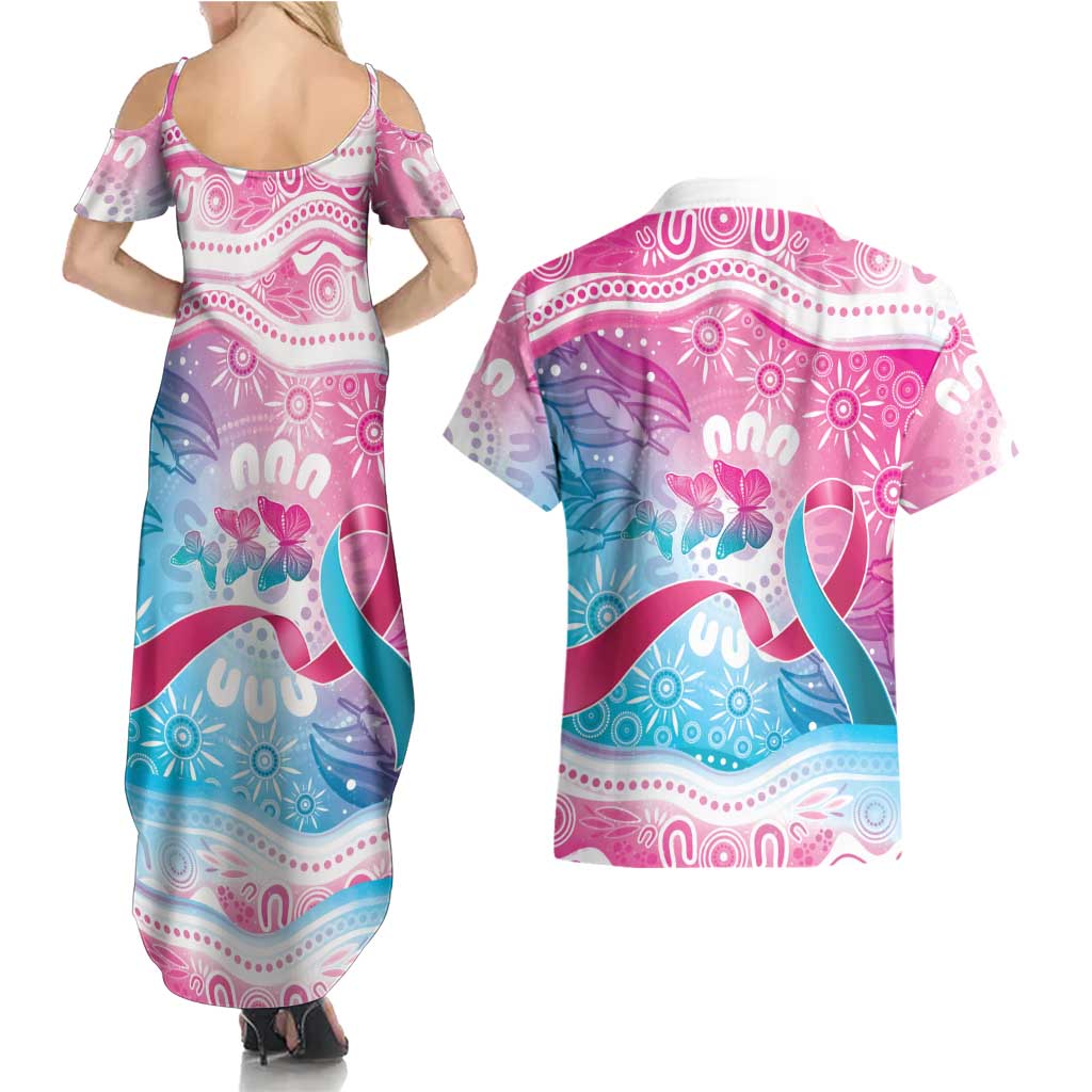 Australia Hereditary Cancer Awareness Couples Matching Summer Maxi Dress and Hawaiian Shirt Never Give Up