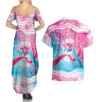 Australia Hereditary Cancer Awareness Couples Matching Summer Maxi Dress and Hawaiian Shirt Never Give Up