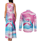 Australia Hereditary Cancer Awareness Couples Matching Tank Maxi Dress and Long Sleeve Button Shirt Never Give Up