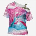 Australia Hereditary Cancer Awareness Cross Shoulder Shirt Never Give Up