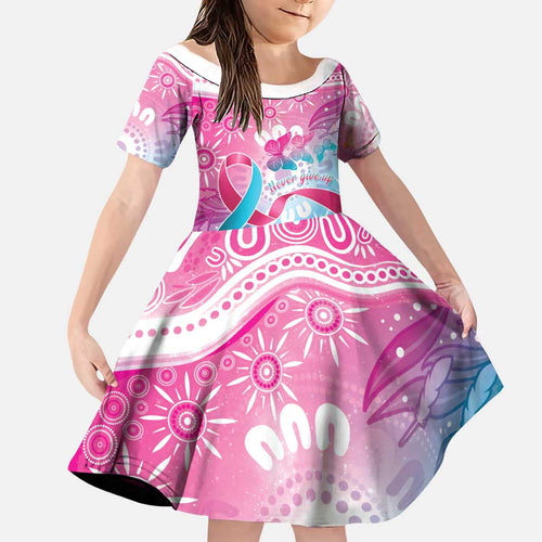 Australia Hereditary Cancer Awareness Family Matching Long Sleeve Bodycon Dress and Hawaiian Shirt Never Give Up