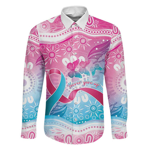 Australia Hereditary Cancer Awareness Family Matching Mermaid Dress and Hawaiian Shirt Never Give Up