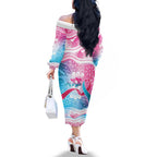 Australia Hereditary Cancer Awareness Family Matching Off The Shoulder Long Sleeve Dress and Hawaiian Shirt Never Give Up