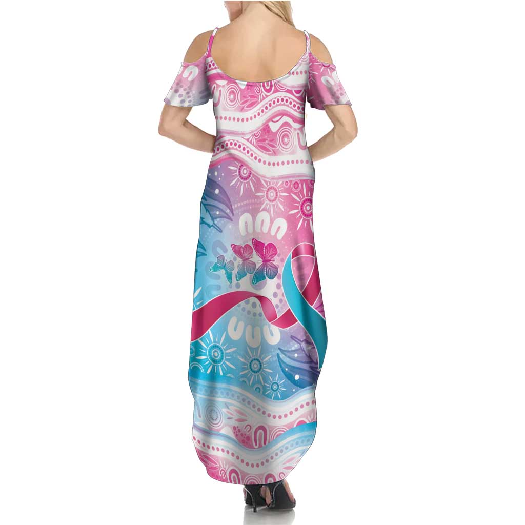 Australia Hereditary Cancer Awareness Family Matching Summer Maxi Dress and Hawaiian Shirt Never Give Up