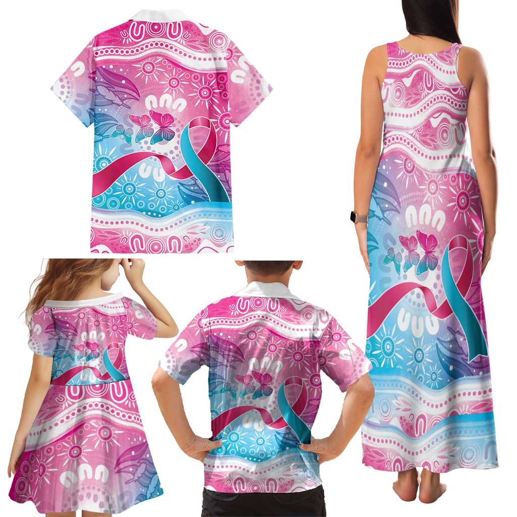 Australia Hereditary Cancer Awareness Family Matching Tank Maxi Dress and Hawaiian Shirt Never Give Up