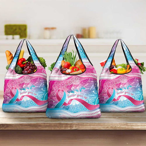 Australia Hereditary Cancer Awareness Grocery Bag Never Give Up