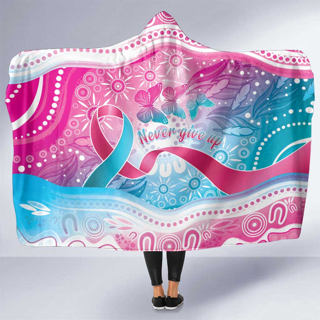 Australia Hereditary Cancer Awareness Hooded Blanket Never Give Up