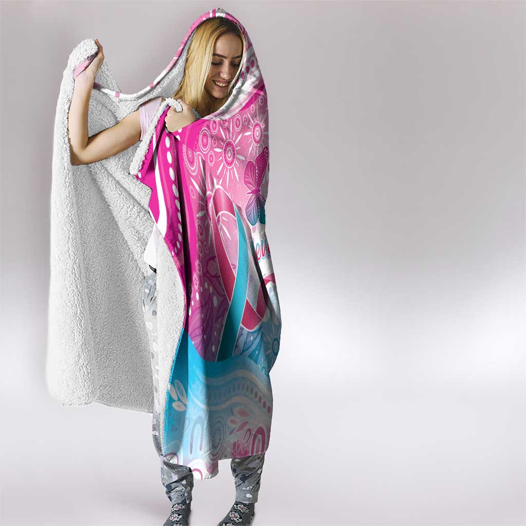Australia Hereditary Cancer Awareness Hooded Blanket Never Give Up