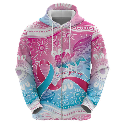 Australia Hereditary Cancer Awareness Hoodie Never Give Up