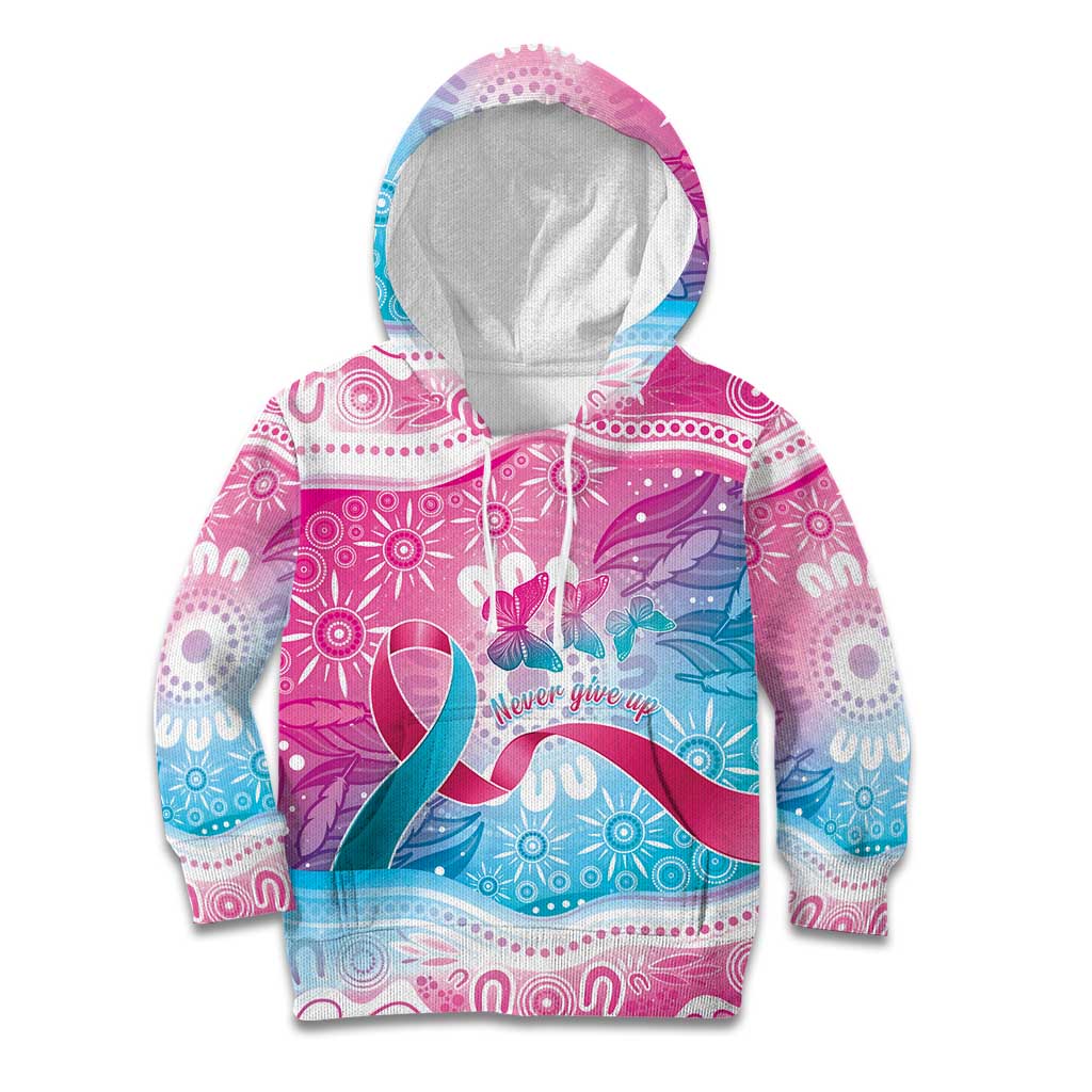 Australia Hereditary Cancer Awareness Kid Hoodie Never Give Up