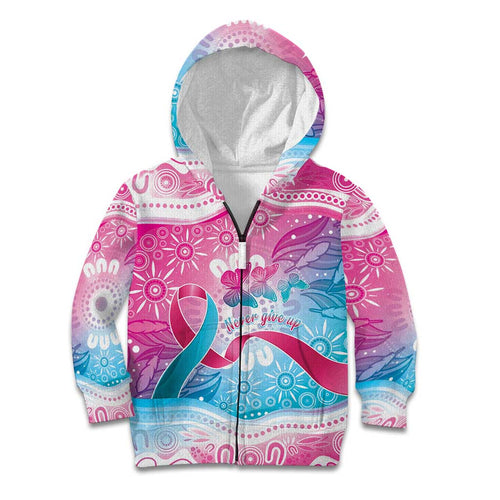 Australia Hereditary Cancer Awareness Kid Hoodie Never Give Up