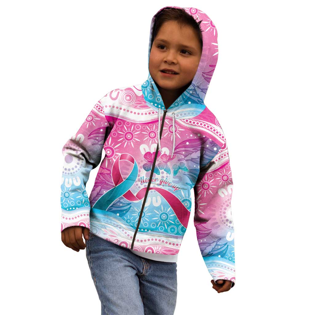Australia Hereditary Cancer Awareness Kid Hoodie Never Give Up