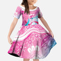 Australia Hereditary Cancer Awareness Kid Short Sleeve Dress Never Give Up