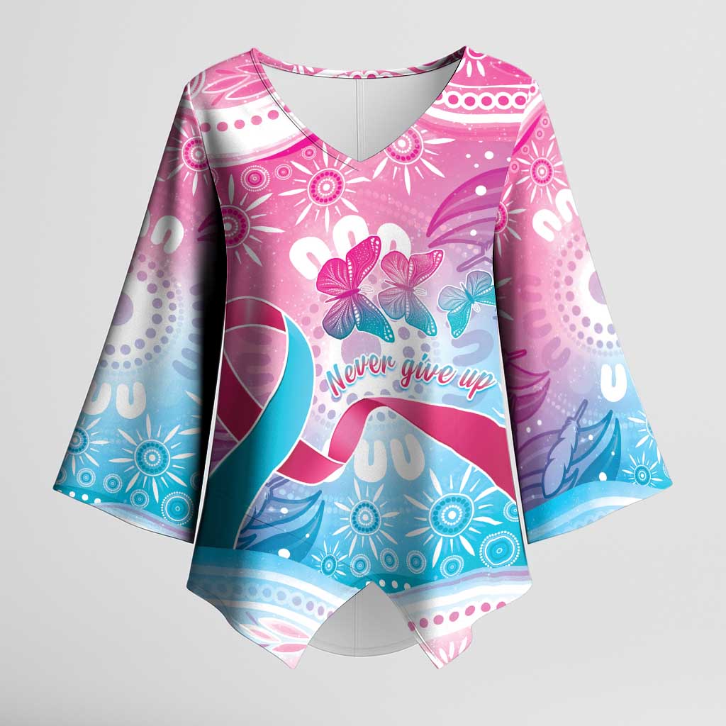 Australia Hereditary Cancer Awareness Kimono Sleeve Blouse Never Give Up
