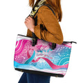 Australia Hereditary Cancer Awareness Leather Tote Bag Never Give Up