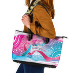 Australia Hereditary Cancer Awareness Leather Tote Bag Never Give Up