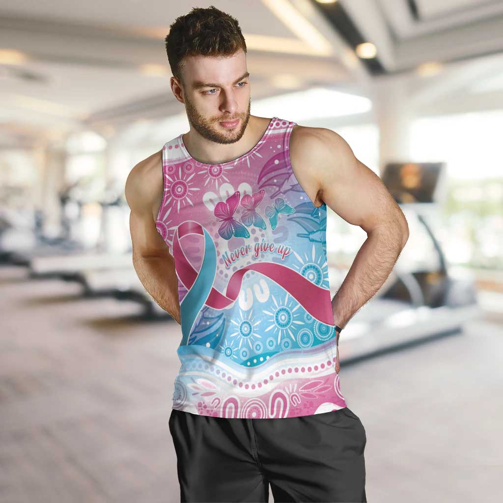Australia Hereditary Cancer Awareness Men Tank Top Never Give Up