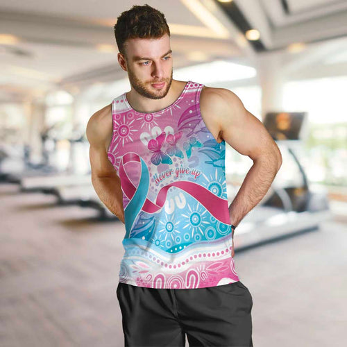 Australia Hereditary Cancer Awareness Men Tank Top Never Give Up