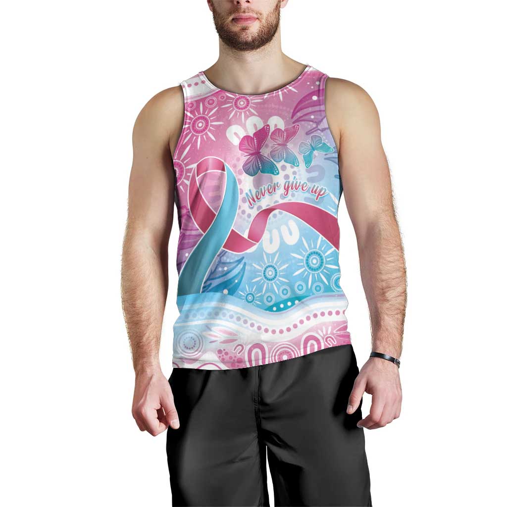 Australia Hereditary Cancer Awareness Men Tank Top Never Give Up