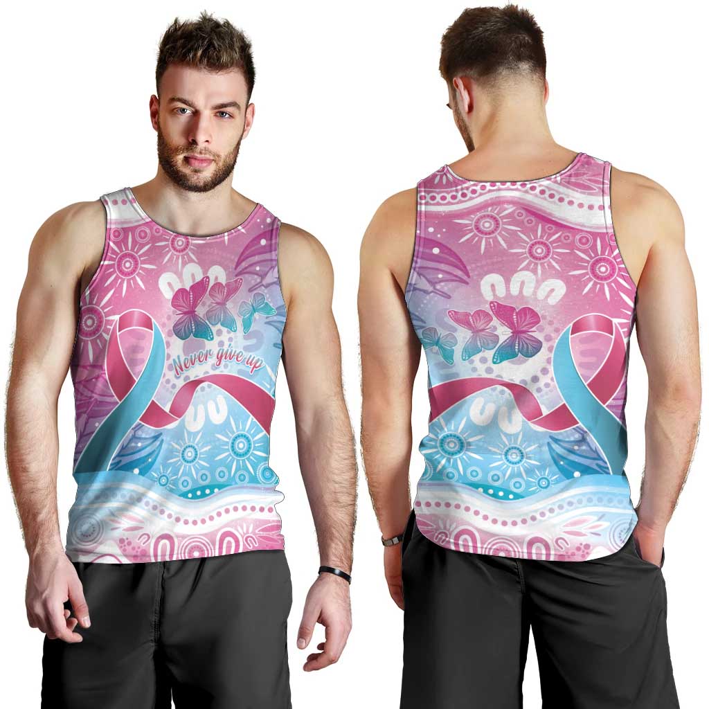 Australia Hereditary Cancer Awareness Men Tank Top Never Give Up