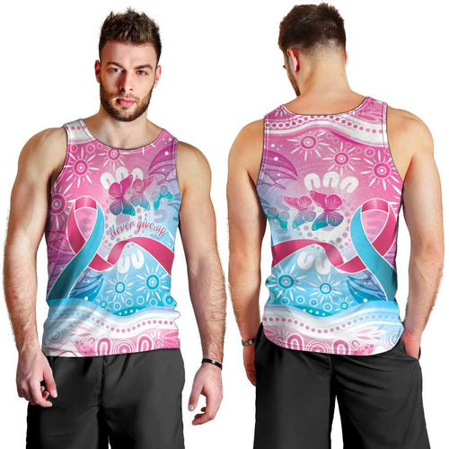 Australia Hereditary Cancer Awareness Men Tank Top Never Give Up