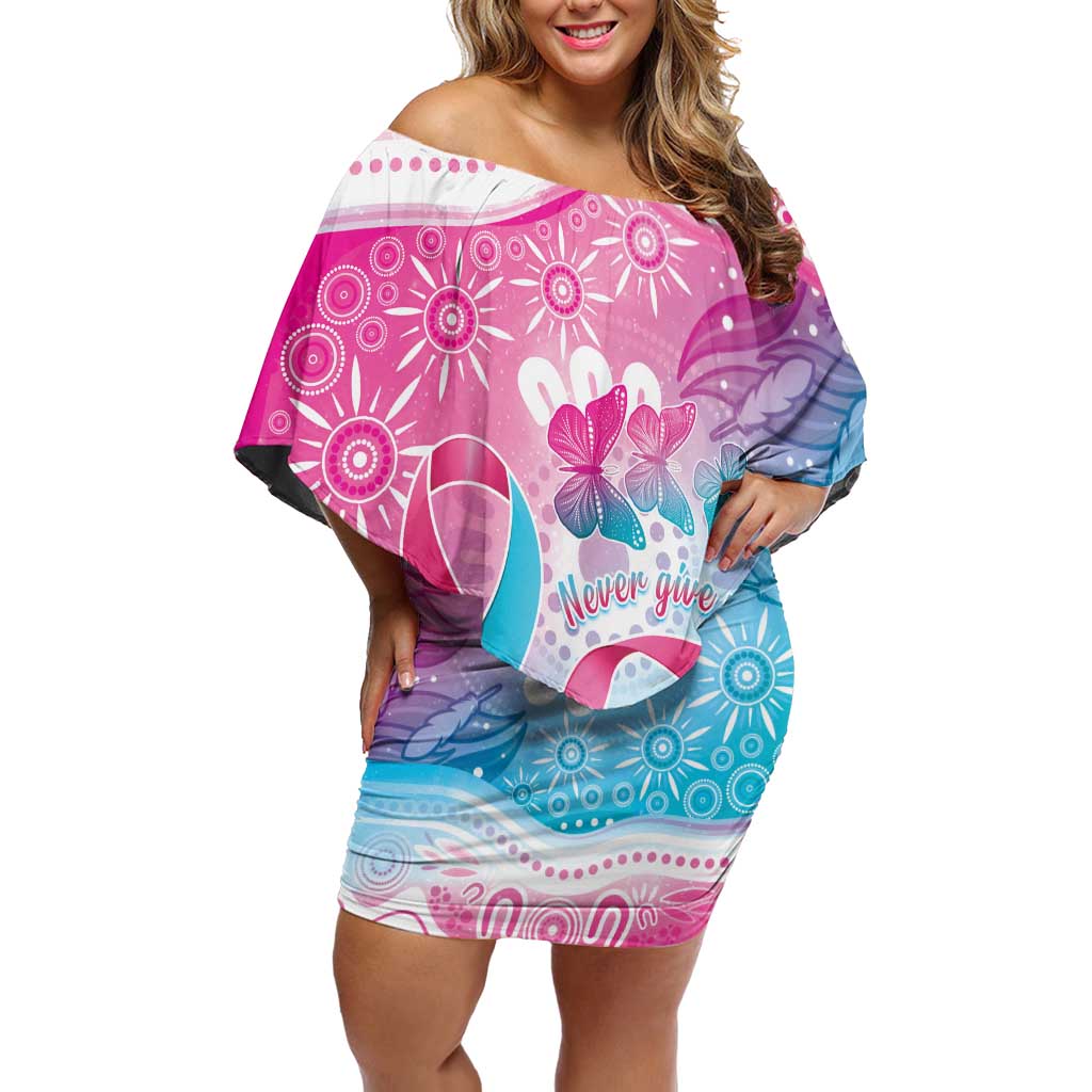 Australia Hereditary Cancer Awareness Off Shoulder Short Dress Never Give Up