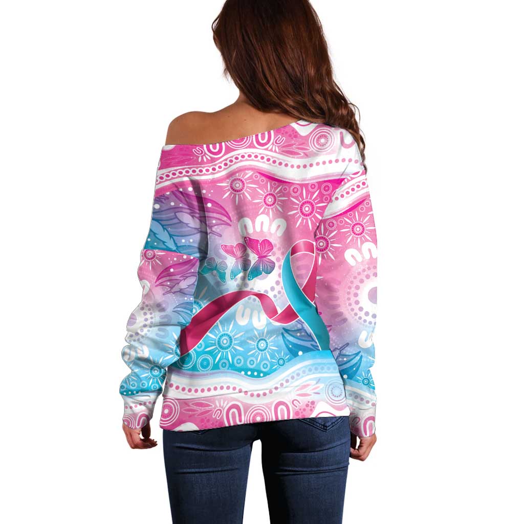 Australia Hereditary Cancer Awareness Off Shoulder Sweater Never Give Up