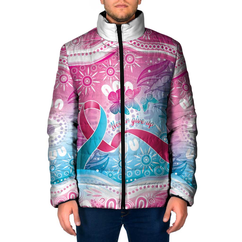 Australia Hereditary Cancer Awareness Padded Jacket Never Give Up