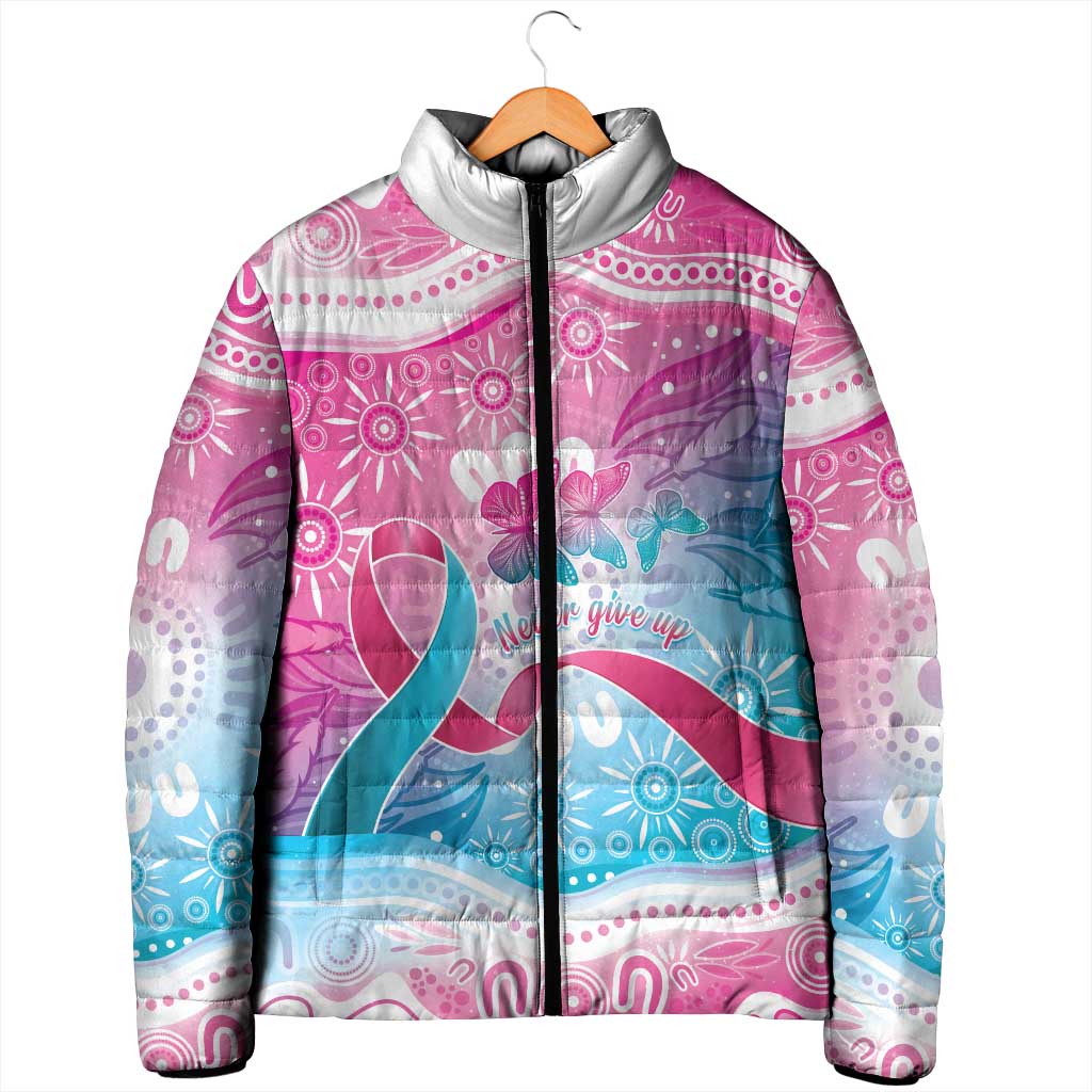 Australia Hereditary Cancer Awareness Padded Jacket Never Give Up