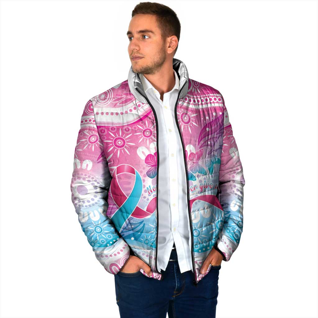 Australia Hereditary Cancer Awareness Padded Jacket Never Give Up